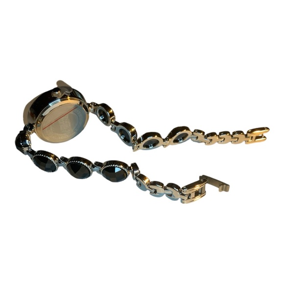 Facets of Time Women Sterling S.Black Spinel Wrist Watch - Picture 2 of 3